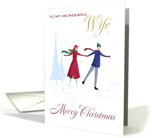 Wife Christmas Skating Couple card (1801668)