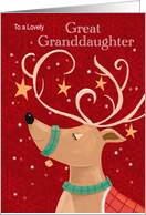 Great Granddaughter Christmas Red Reindeer card