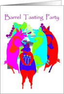 Barrel Tasting Party Colorful Drinking Pigs card