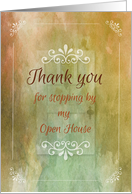 Thank You for Stopping By My Open House, Watercolor Background, Door card