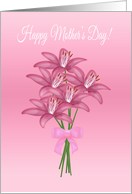 Mother’s Day from Daughter, Bouqet with Bouquet of Pink Orchids card
