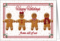 Happy Holidays from All of Us, Gingerbread People card