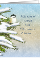 The Best of Wishes this Christmas Season, Chickadee on a Tree Branch card