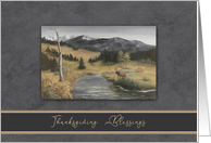Thanksgiving Blessings, Painting of a Elk by a Stream card