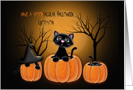 Spooktacular Halloween Godson, Kittens in Pumpkins card