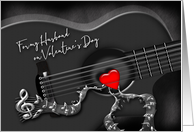 Valentine for Your Husband, Guitar with Heart Pick card