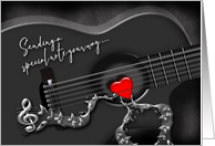 Valentine, Sending a Special Note Your Way, Guitar with Heart Pick card
