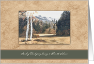 Thanksgiving Blessings, Customize Name, Painting Fall Mountain Scene, card