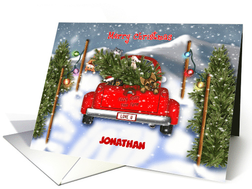 Christmas,Customize Name, Red Truck, Puppies, Kittens,... (1584392)