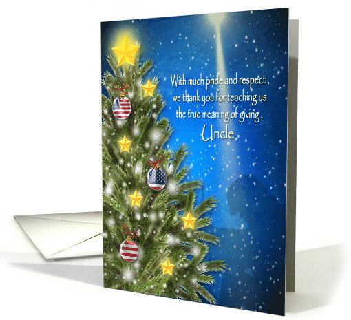 Military Christmas, Uncle, Patriotic Ornaments Pride, Respect card