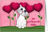 Valentine for a Niece Kitten Surrounded by Heart Flowers card