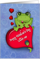 Valentine for a Young Boy, Adorable Frog on a Heart Candy Box card