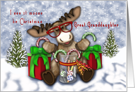 Christmas for Great Granddaughter Moose with Glasses card
