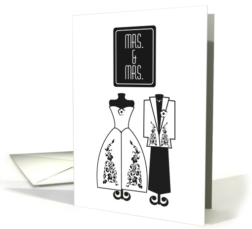 Mrs & Mrs Gay Wedding Couple Mannequins Congratulations card (1576628)