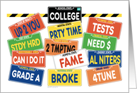 College License Plates University Life Humor card