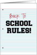 Back to School Rules School Humor card