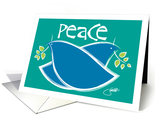 White Peace Doves and Laurel Leaf Simply Sweet World... (1580262)