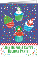 Cupcake Christmas Sweet Holiday Party Get Together Yummy Invitation card