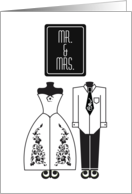 Mr & Mrs Wedding Couple Mannequins Wedding Gift Thank You card
