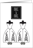 Mrs & Mrs Wedding Gay Couple Mannequins Wedding Gift Thank You card