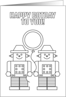 Happy Bot Day To You Birthday Coloring Book Activity Card for Kids card