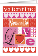 Sharing The Love Valentine Hearts and Loving Thoughts card