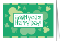 Irish You Luck Wish Irish Clovers Humor Greeting For St Patrick’s Day card