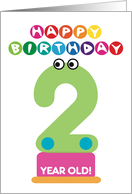 Second Birthday Number Monsters Happy Birthday Cartoon Characters card
