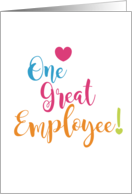 One Great Employee Professional Worker Employee Appreciation card