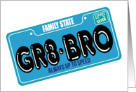 Family State Great Brother License Plate Humor Father’s Day Card