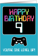 Happy Birthday Computer Techie Gamer Age Nine 9 Year Old Game Master card