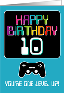 Happy Birthday Computer Techie Gamer Age Ten 10 Year Old Game Master card