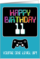 Happy Birthday Computer Techie Gamer Age Eleve 11 Year Old Game Master card