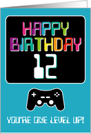 Happy Birthday Computer Techie Gamer Age Twelve Year Old Game Master card