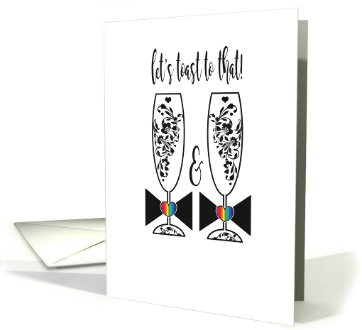 Let's Toast To That Anniversary Glasses Mr and Mr Congratulations card