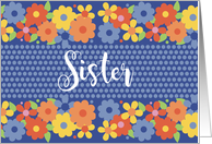 Sister Garden Of Flowers Blank Card