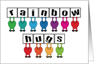 Rainbow Hugs Love Gay LGBT Theme You Color My World card