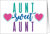 Aunt Sweet Aunt Family Love Hearts Adorable Typographic Blank card