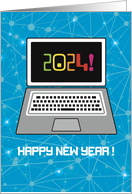 Happy New Year 2024 Computer Humor Year Specific Greeting card