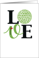 Sending Golf Love Word Sports Love Valentine’s Day for Golfer card