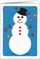 Snowman With Colored Lights card