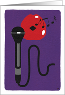 Sing Happy Birthday Music Notes Lips and Microphone card