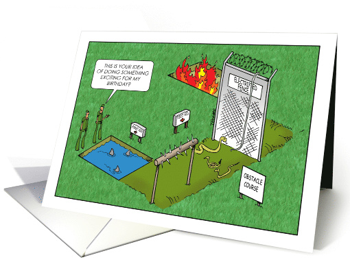 Card for a Military Birthday at a Difficult Obstacle Course card