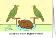 Happy Thanksgiving Two Parrots I Hope That Was Not Anybody We Knew card