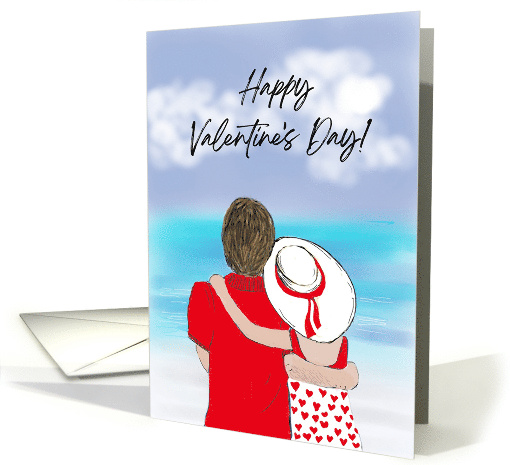 Valentine's Day Card For Him With Couple on the Beach card (1667332)