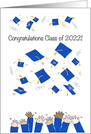 Graduation Congratulations 2022 With Caps Tossing card