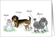 Thank You Card With Dogs From Different Countries and Languages card