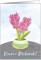 Nowruz Persian New Year with Pink and Purple Hyacinths card