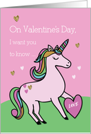 Magical Unicorn Valentines Day card