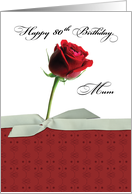 Mum 80th Birthday Red Rose card